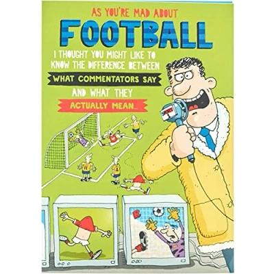 Image of Birthday Card for Him Funny Men Football Male Friend Featuring Hilarious Joke