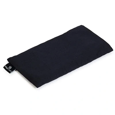 Image of Yoga Studio Eye Pillow 100% Organic Cotton Cover Lavender &amp; Linseed Stress Relief Weighted Mask for Yoga, Relaxation, Aromatherapy, Tired Eyes, Headaches (Navy Blue)
