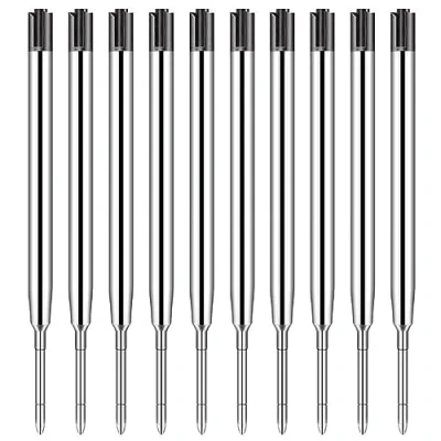 Image of 10 Pieces Pen Refills,Ballpoint Refills,Replaceable Refill Compatible with Smooth Writing for School and Office Supplies,Diameter 1 mm,Medium Size 0.7 Nib, 9.9cm Long(Black)