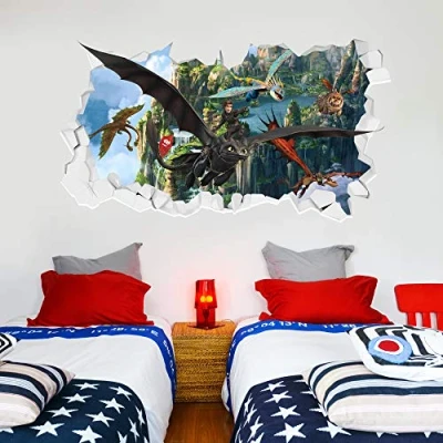 Image of Beautiful Game How To Train Your Dragon Wall Sticker Group Broken Decal (90 x 50)