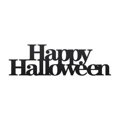 Image of Gem Imports Black Happy Halloween Foam Glitter Sign Decoration Table Centrepiece 31cm