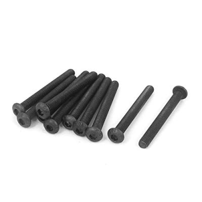 Image of Sourcingmap M6 x 55mm Alloy Steel Hex Socket Button Head Screws Black 10 PCS