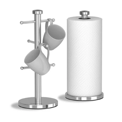 Image of Morphy Richards Accents Mug Tree Towel Pole Set Stainless Steel