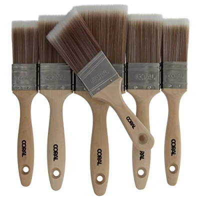 Image of Coral 31599 Painter&#039;s Pack Paint Brushes 6Pk Professional Grade with FSC Wood 6 Piece Set 2X 1.5&quot;, 2&quot;, 3&quot; and 2&quot; Stubby Brush