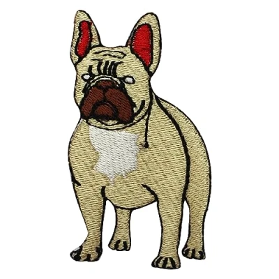 Image of French Bulldog Patch, Dog Puppy Patch Kids Rhymes Embroidered Iron on Sew Badge for Clothes etc.8x5.5cm