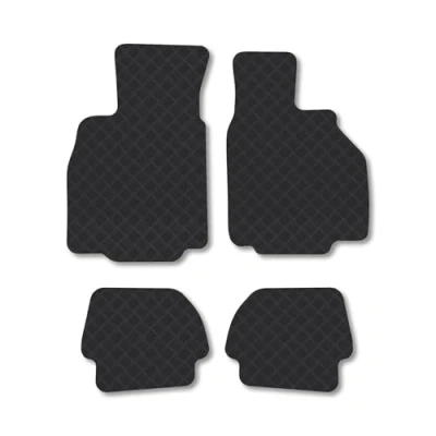Image of Rubber Car Mats Compatible with Porsche 996 (1998 2004) Ti Tailored Fit Floor Set Accessory Black Custom 4 Pieces Clips Anti Slip Backing, Heavy Duty &amp; Waterproof