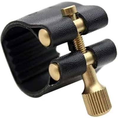 Image of Jiayouy Professional Tenor Sax Saxophone Mouthpiece Leather Ligature Fastener Black