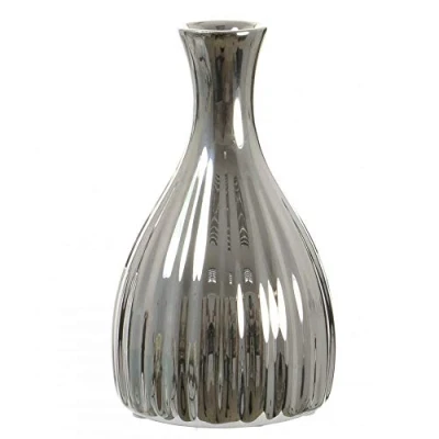 Image of AngraveHome Silver Mirrored Bulb Flower Bud Vase (15cm) Jar Home Decoration Decor Ornament