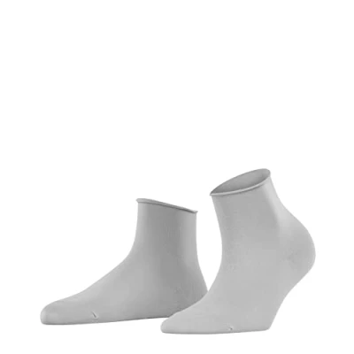 Image of FALKE Women&#039;s Cotton Touch W Sso Thin Plain 1 Pair Socks, Grey Silver 3290, 2.5 5