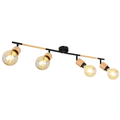 Image of Jorna Bar Pendant Ceiling Light Matt Black 4x E27