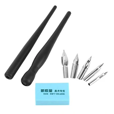Image of Fdit Cartoon Calligraphy Pen Set with 5 Interchangeable Pencils 2 Holders and Eraser