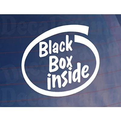 Image of Car Sticker Black Box Inside Fun Novelty Van Window New Driver Bumper Boot Door Decal Present