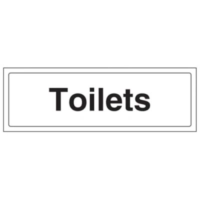 Image of V Safety Toilets Door Sign 300mm x 100mm 1mm Rigid Plastic