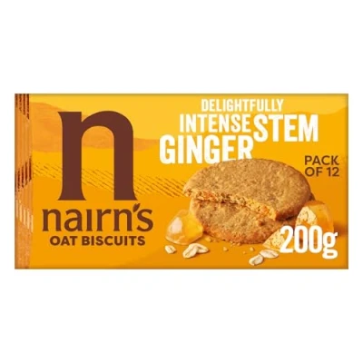 Image of NAIRN&#039;S OATCAKES Stem Ginger Wheat Free Biscuits 200g (PACK OF 12)