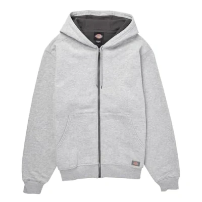 Image of Dickies Men&#039;s Full Zip Thermal Lined Fleece Hoodie, Heather Gray, S
