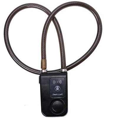 Image of Bike Lock, APP Control Bluetooth Smart Lock Anti Theft Alarm Chain with 105dB for iOS and Android System, Bicycle, Motorcycle, Gates (Black)