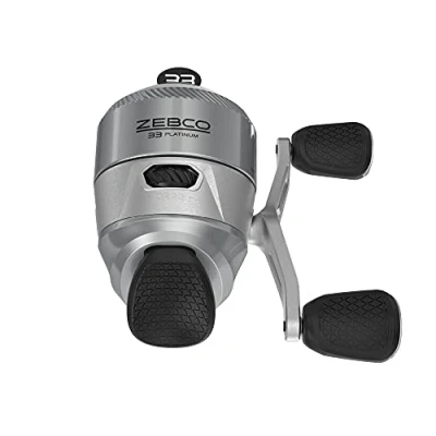 Image of Zebco 33 Platinum Spincast Fishing Reel, 4+1 Bearings with a Smooth and Powerful 4.7:1 Gear Ratio Instant Anti Reverse Clutch Dial Adjustable Drag, Silver