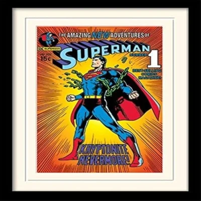 Image of DC Comics MP11077P PL Superman 30 X 40 cm &quot;Kryptonite&quot; Mounted And Framed Print