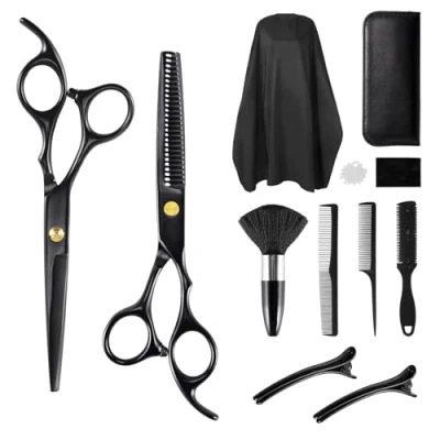 Image of Hairdressing Scissors Set, 6.7 Inch Hair Cutting Scissors, Thinning Professional for Women, Men, Children, Pets, Accessories and
