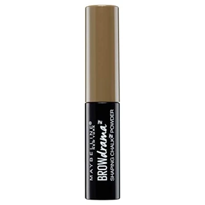 Image of Maybelline Brow Drama Shaping Chalk Powder No. 120 Medium Brown Velvety Eyebrow for Natural Distinctive Eyebrows with Soft Contours