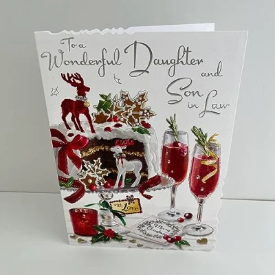 Image of Jonny Javelin Daughter And Son In Law Christmas Card Large Size