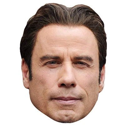 Image of FoxyPrinting John Travolta JB Actor Movie Tv Celebrity Cardboard Party Face Mask Fancy Dress