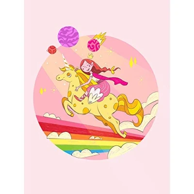 Image of Wee Blue Coo Unicorn Rainbow Princess Magic Unframed Wall Art Print Poster Home Decor Premium