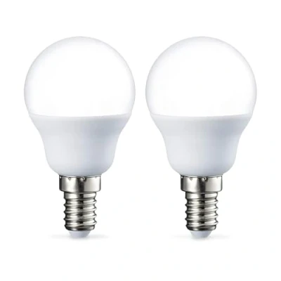 Image of Amazon Basics LED E14 Small Edison Screw Golf Ball P45 Bulb, 5.5W (Equivalent to 40W), Warm White, Non Dimmable Pack of 2