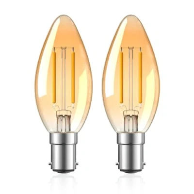 Image of Klarlight B15 Small Bayonet Candle Light Bulbs 2.5W, C35 LED Warm White 2200K, SBC Cap for Warmer Lamp,Equivalent 20W,Non Dimmable,200LM,2 Pack