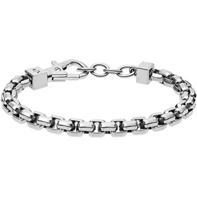 Image of Armani Exchange Bracelet for Men , L 24mm x W 15.5mm H 6.2mm Silver Stainless Steel Bracelet, AXG0045040