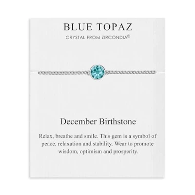 Image of Philip Jones December (Blue Topaz) Birthstone Anklet Created with Zircondia® Crystals
