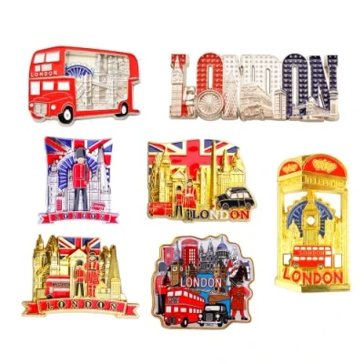 Image of Set of 9 London Landmarks Pictures Design Pen with Crown UK Souvenir