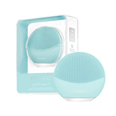 Image of Foreo Luna Mini 3 Facial Cleansing Brush Travel Accessories Face Massager Electric, Ultra Hygienic Silicone Simple Wash Electric Cleanser App Connected Pearl Pink