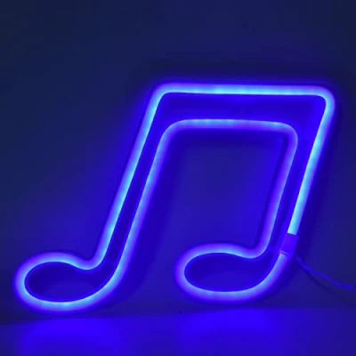 Image of Music Neon Light Sign Signs For Wall, Led Musical Note Music, Bedroom Neon, Decorations Bedroom, Lights Bar Room Wall Decor(Blue)