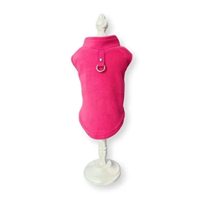 Image of Dog Fleece Harness Vest Jumper Sweater Coat for Small Breed Dogs, (Small, Pink)