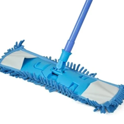 Image of Accessotech Extendable Microfibre Floor Mop Cleaner Sweeper Wooden Laminate Tile Wet Dry (Blue)