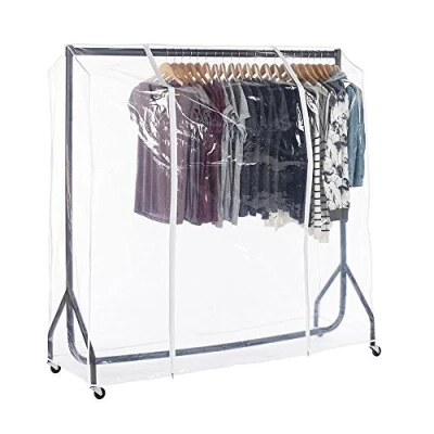 Image of Shopfitting Warehouse Black Heavy Duty Clothes Rail with Clear Cover 5ft wide