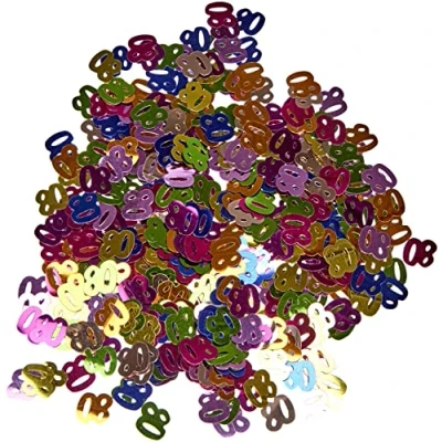 Image of Folat Party Confetti Number 80 Multi colors