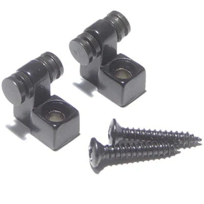 Image of 2 Black Guitar Roller String Trees, Retainers in finish for Electric with Screws
