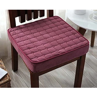 Image of Xpnit Thick Chair Seat Cushion Pad,Square 40/45/50cm Pad Cushions,Armchair Booster Pads for Car Dining Indoor Garden (50x50cm,Wine red)