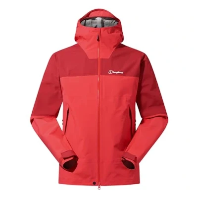 Image of Berghaus Men&#039;s Highland Storm 3L Waterproof Jacket, Carmine/Tall Poppy, XL