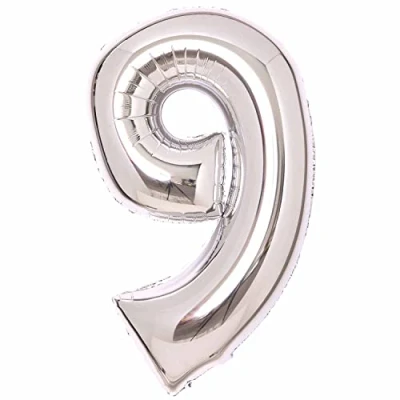 Image of Amscan 9913072 Large Number Silver 9