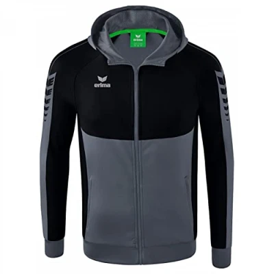 Image of Erima Men&#039;s Six Wings Training Jacket with Hood, Slate Grey, S