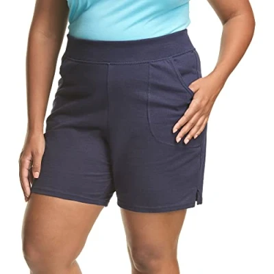 Image of Just My Size Women&#039;s Plus Jersey Short Blue 5X
