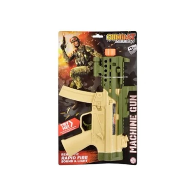 Image of Combat Mission Kids Toy Sub Machine Gun Light &amp; Sound Army Fancy Dress Roleplay Costume Accessories Toys