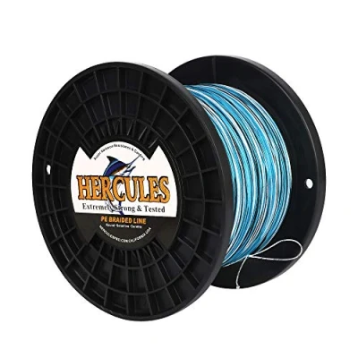 Image of Hercules Braided Fishing Line 2000m 2187yds 10lbs 200lbs Pe Superline 8 Strands (Blue Camo 180lb/81kg 0.70mm)