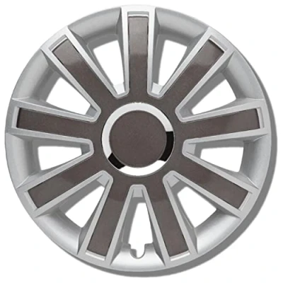 Image of ALBRECHT automotive 49365 Car Wheel Trims Flash II 15 &quot; inches, 1 Set of 4 Units, Silver/Grey