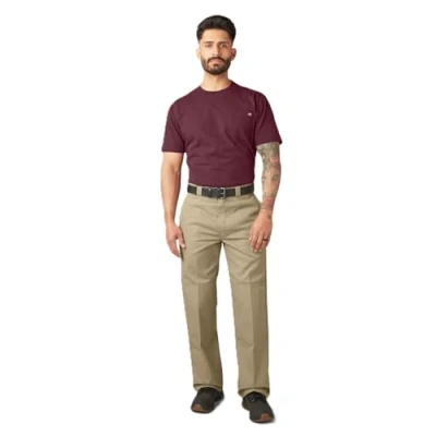 Image of Dickies Men&#039;s Long Sleeve Work Utility Button Down Shirts, Desert Sand, L UK
