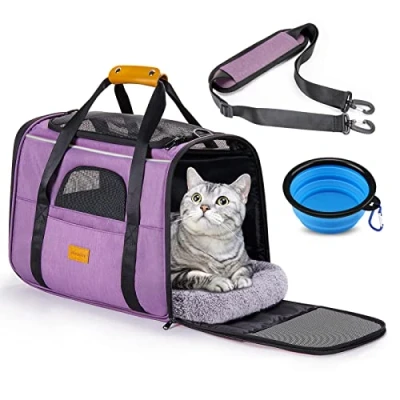 Image of Morpilot Breathable Mesh Small Animal Carrier with Travel Cage and Water Bottle for Hamster, Guinea Pig, Rat, Sugar Glider, Hedgehog, Squirrel Pink