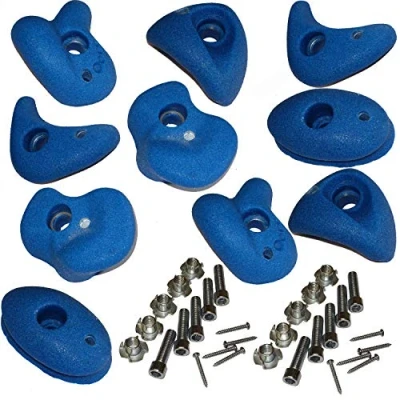 Image of Garden Games Climbing Wall Holds Pack of 10 High Grip Poly Resin Stones (Blue, Pack)